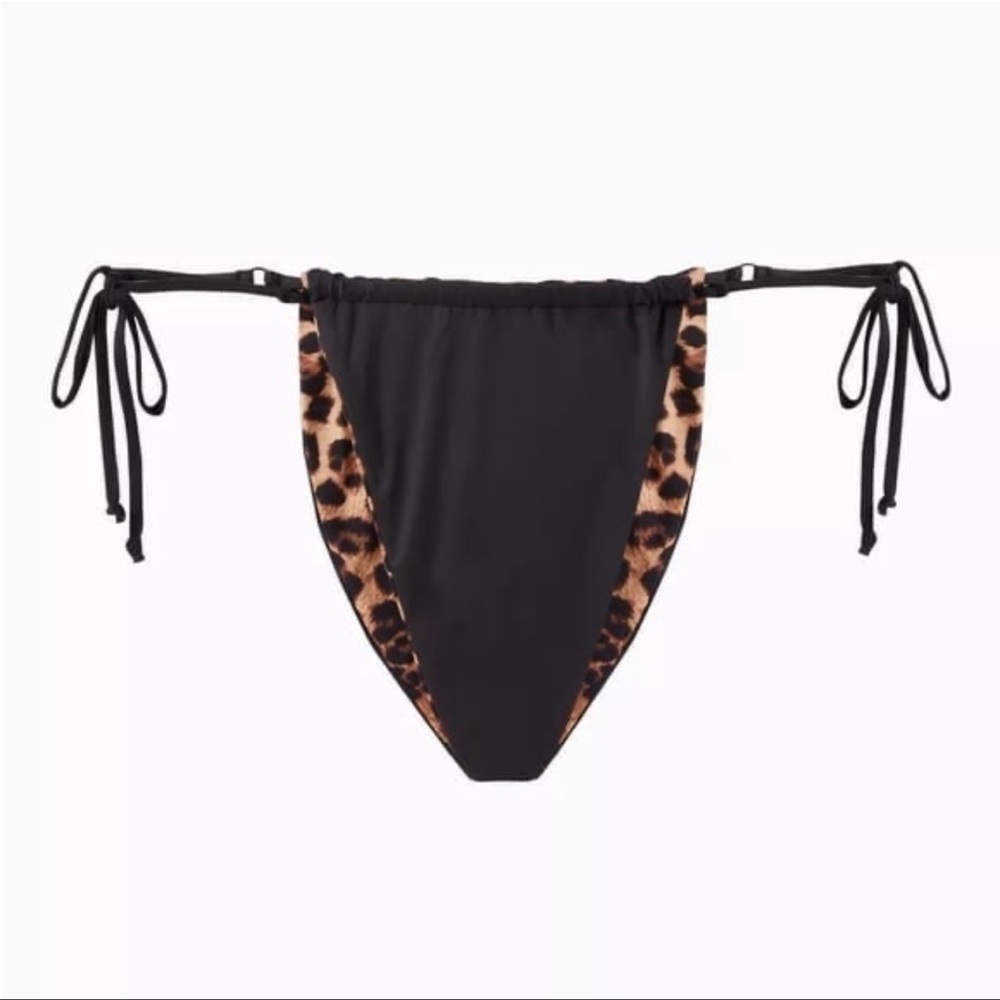 Good American Hi-Hi Tanga Bikini Bottom in Leopard - Picture 4 of 8